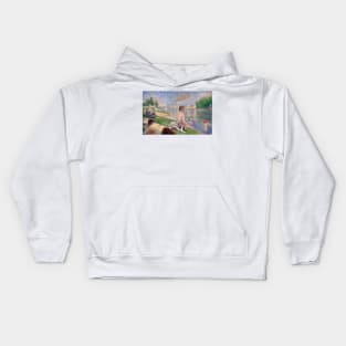 Final Study for Bathers at Asnieres by Georges Seurat Kids Hoodie